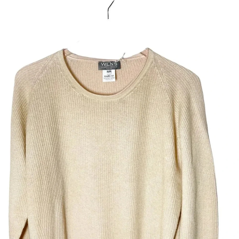 WLNS Wellness cashmere womens 100% cashmere sweater size XS blush pink new - Picture 5 of 8